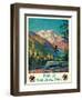 Rainier National Park - Stampede Pass, Washington - Vintage Railroad Travel Poster, 1920s-Gustav Wilhelm Krollmann-Framed Art Print