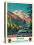 Rainier National Park - Stampede Pass, Washington - Vintage Railroad Travel Poster, 1920s-Gustav Wilhelm Krollmann-Stretched Canvas