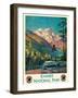 Rainier National Park - Stampede Pass, Washington - Vintage Railroad Travel Poster, 1920s-Gustav Wilhelm Krollmann-Framed Art Print