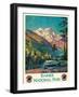 Rainier National Park - Stampede Pass, Washington - Vintage Railroad Travel Poster, 1920s-Gustav Wilhelm Krollmann-Framed Art Print