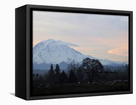 Rainier Sunrise-Ted S. Warren-Framed Stretched Canvas