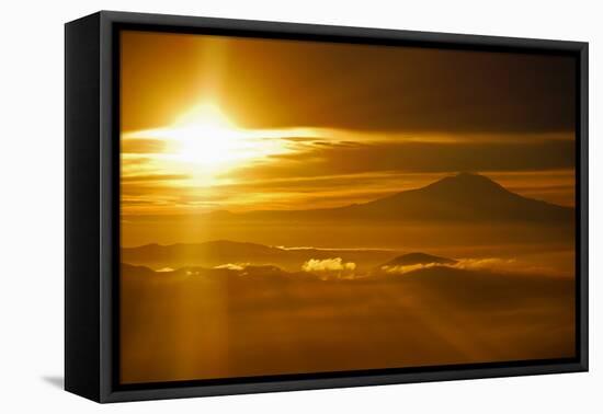 Rainier Sunset I-Brian Kidd-Framed Stretched Canvas