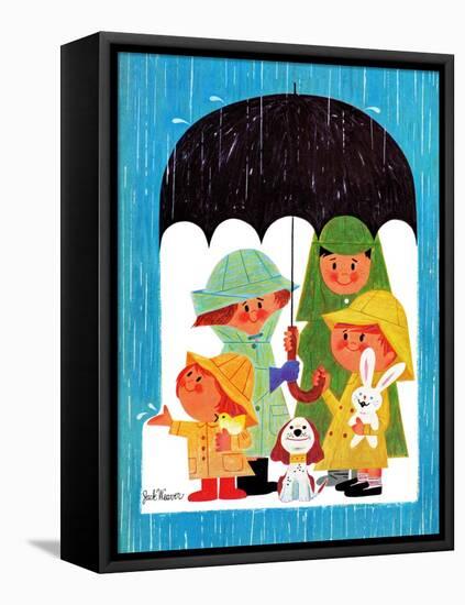 Raining Cats and Dogs - Jack & Jill-Jack Weaver-Framed Stretched Canvas