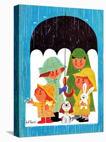 Raining Cats and Dogs - Jack & Jill-Jack Weaver-Stretched Canvas