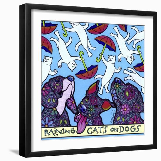 Raining Cats on Dogs-Denny Driver-Framed Giclee Print