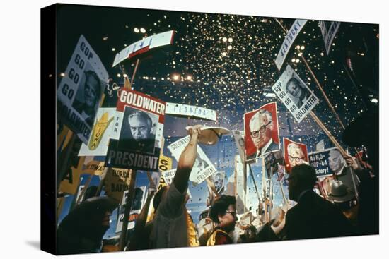 Raining Gold Coins as Barry Goldwater Wins the Republican Nomination, San Francisco, CA, 1964-John Dominis-Stretched Canvas