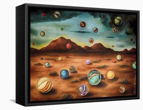 Raining Marbles 3-Leah Saulnier-Framed Stretched Canvas