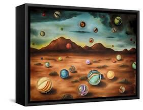 Raining Marbles 3-Leah Saulnier-Framed Stretched Canvas