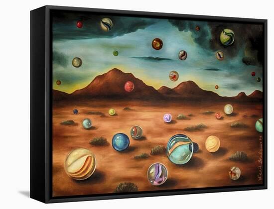 Raining Marbles 3-Leah Saulnier-Framed Stretched Canvas