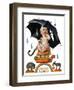 "Raining on Baby New Year,"December 31, 1927-Joseph Christian Leyendecker-Framed Giclee Print