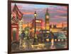 Raining Parliament Square (Variant 1)-Dominic Davison-Framed Art Print