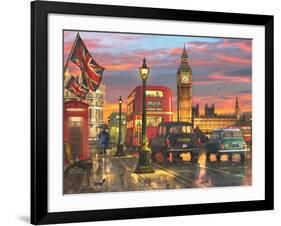 Raining Parliament Square (Variant 1)-Dominic Davison-Framed Art Print