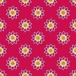 Seamless Pattern with Fancy Pink and Yellow Flowers-Rainledy-Art Print