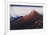 Rainstorm Beneath the Summit (The Black Fuji)-Katsushika Hokusai-Framed Giclee Print