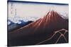 Rainstorm Beneath the Summit (The Black Fuji)-Katsushika Hokusai-Stretched Canvas