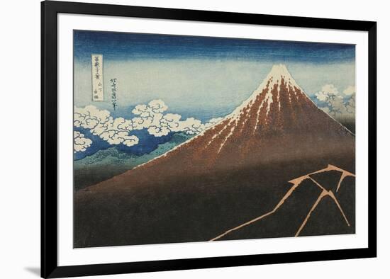 Rainstorm Beneath the Summit-Katsushika Hokusai-Framed Giclee Print