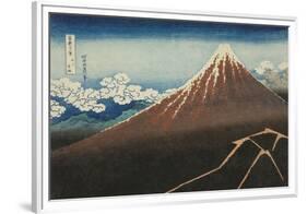 Rainstorm Beneath the Summit-Katsushika Hokusai-Framed Giclee Print