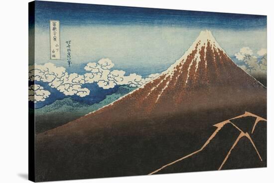Rainstorm Beneath the Summit-Katsushika Hokusai-Stretched Canvas
