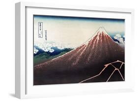 Rainstorm Beneath the Summit-Katsushika Hokusai-Framed Art Print