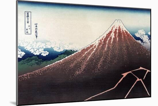 Rainstorm Beneath the Summit-Katsushika Hokusai-Mounted Art Print