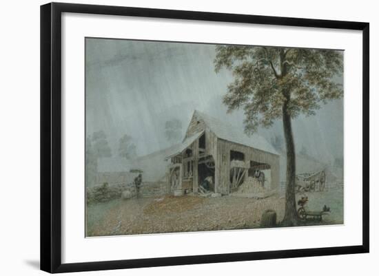 Rainstorm, Cider Mill at Redding, Connecticut, c.1840-George Harvey-Framed Giclee Print