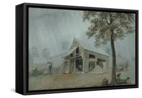 Rainstorm, Cider Mill at Redding, Connecticut, c.1840-George Harvey-Framed Stretched Canvas
