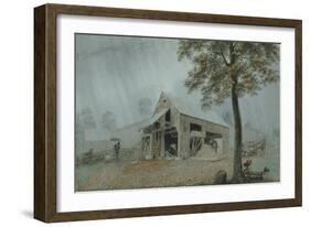 Rainstorm, Cider Mill at Redding, Connecticut, c.1840-George Harvey-Framed Giclee Print