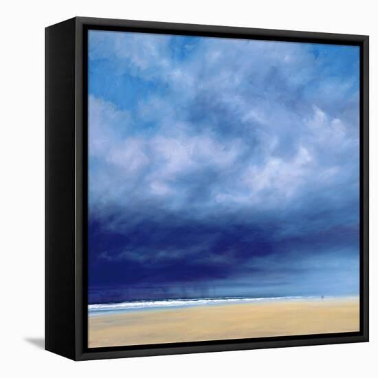 Rainstorm Off Holkham Beach-Derek Hare-Framed Stretched Canvas