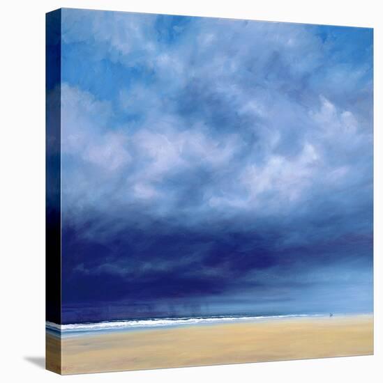 Rainstorm Off Holkham Beach-Derek Hare-Stretched Canvas