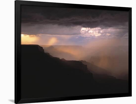 Rainstorm over the Grand Canyon at Sunset, Grand Canyon NP, Arizona-Greg Probst-Framed Photographic Print