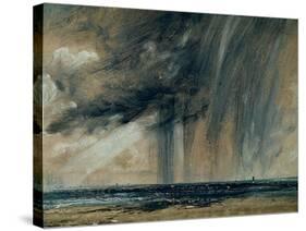 Rainstorm over the Sea, C.1824-28 (Oil on Paper Laid on Canvas)-John Constable-Stretched Canvas