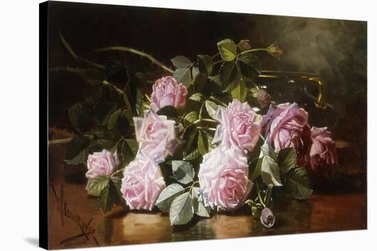 Rainwashed Roses-Edward Chalmers Leavitt-Stretched Canvas