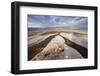 Rainwater creates a creek on Salt Flats. Death Valley, California.-Tom Norring-Framed Photographic Print