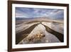 Rainwater creates a creek on Salt Flats. Death Valley, California.-Tom Norring-Framed Photographic Print