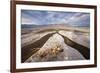 Rainwater creates a creek on Salt Flats. Death Valley, California.-Tom Norring-Framed Photographic Print