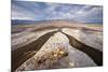 Rainwater creates a creek on Salt Flats. Death Valley, California.-Tom Norring-Mounted Photographic Print