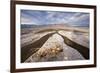 Rainwater creates a creek on Salt Flats. Death Valley, California.-Tom Norring-Framed Premium Photographic Print