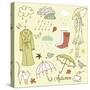 Rainy Autumn Days Doodles-Alisa Foytik-Stretched Canvas