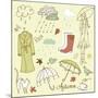 Rainy Autumn Days Doodles-Alisa Foytik-Mounted Art Print