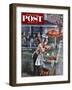 "Rainy Barbecue" Saturday Evening Post Cover, July 28, 1951-Constantin Alajalov-Framed Premium Giclee Print