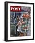 "Rainy Barbecue" Saturday Evening Post Cover, July 28, 1951-Constantin Alajalov-Framed Premium Giclee Print