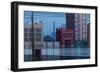 Rainy Cityscape. Vector Illustration.-Doremi-Framed Art Print