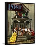 "Rainy Day at Beach Rental," Saturday Evening Post Cover, July 31, 1948-Stevan Dohanos-Framed Stretched Canvas