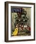 "Rainy Day at Beach Rental," Saturday Evening Post Cover, July 31, 1948-Stevan Dohanos-Framed Giclee Print