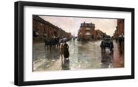 Rainy Day, Boston, 1885-Childe Hassam-Framed Giclee Print