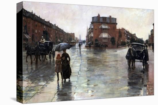 Rainy Day, Boston-Childe Hassam-Stretched Canvas