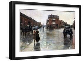 Rainy Day, Boston-Childe Hassam-Framed Giclee Print