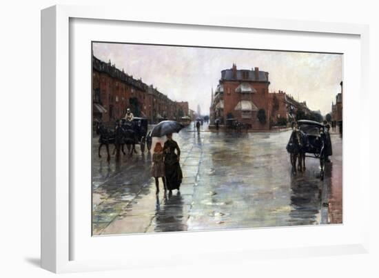 Rainy Day, Boston-Childe Hassam-Framed Giclee Print