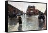 Rainy Day, Boston-Childe Hassam-Framed Stretched Canvas