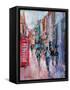 Rainy Day, Carnaby Street-Sylvia Paul-Framed Stretched Canvas